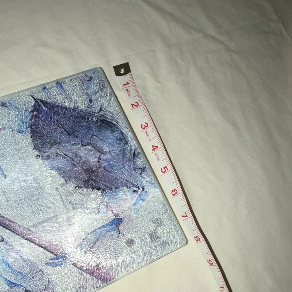 Crab design - Glass Rectangular Cutting Board Blue 12x8